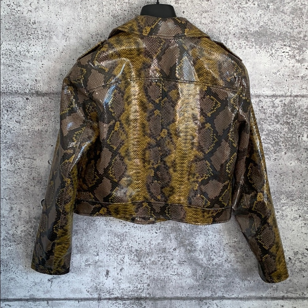 Zara NWOT Snake Motto Jacket faux size medium - Picture 8 of 11